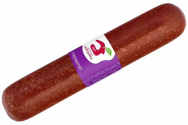 Колбаса варено-копченая Мясной Дом Бородина Сервелат (0,2-0,5 кг), 1 упаковка ~ 0,3 кг