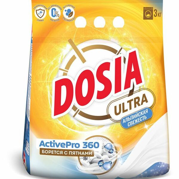 Стиральный порошок Dosia Ultra ActivePro 360 Альпийская свежесть 3 кг