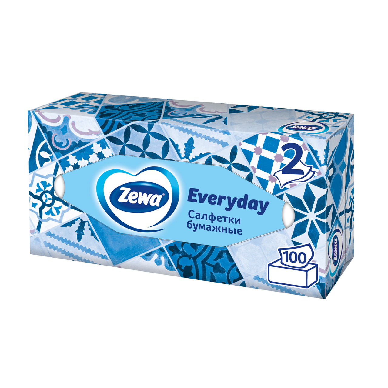 

Салфетки бумажные Zewa Everyday 100 шт дизайн упаковки в ассортименте