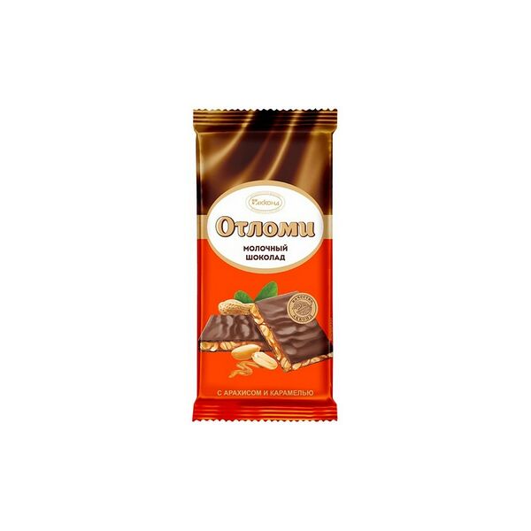 Шоколад Акконд Отломи с арахисом и карамелью молочный 90г