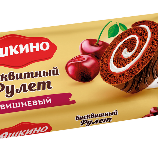 Рулет Яшкино Бисквитный вишневый 200 г