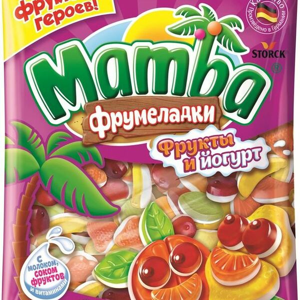Мармелад Mamba Фрумеладки фрукты и йогурт 72 г