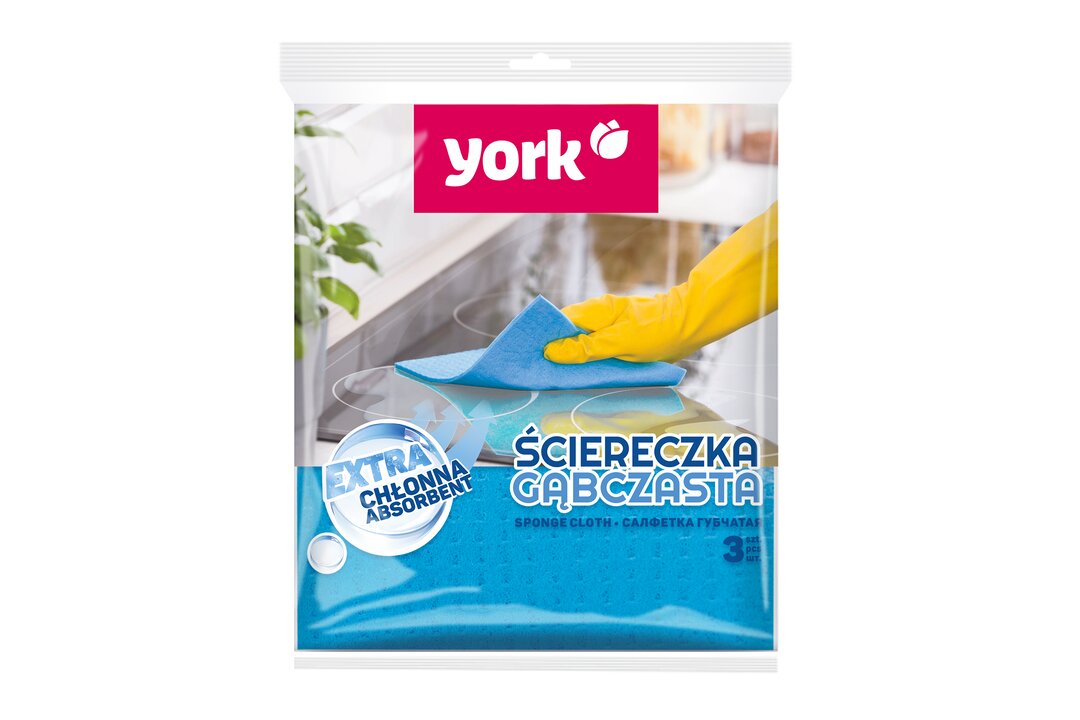 

Салфетки хозяйственные York губчатые 3 шт