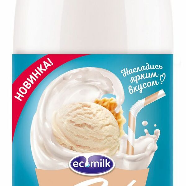 Коктейль молочный Ecomilk.Solo Сливочный пломбир 2% 930 мл