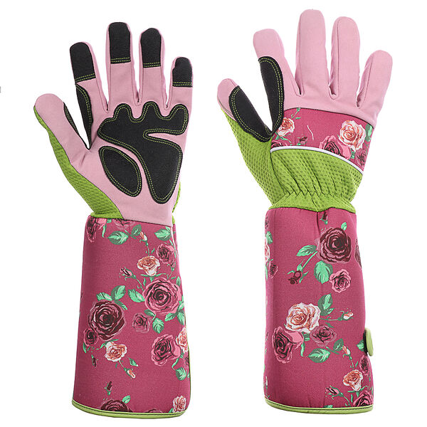 Inbloom prof+ перчатки садовые для роз, полиэстер, поролон, микрофибра, пвх, р.8, 36см, 135г