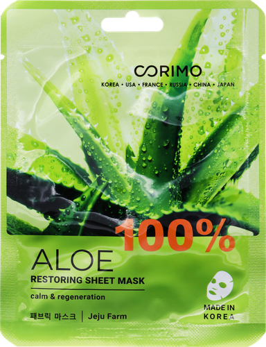 

Маска для лица Corimo Восстановление 100% aloe 22 г