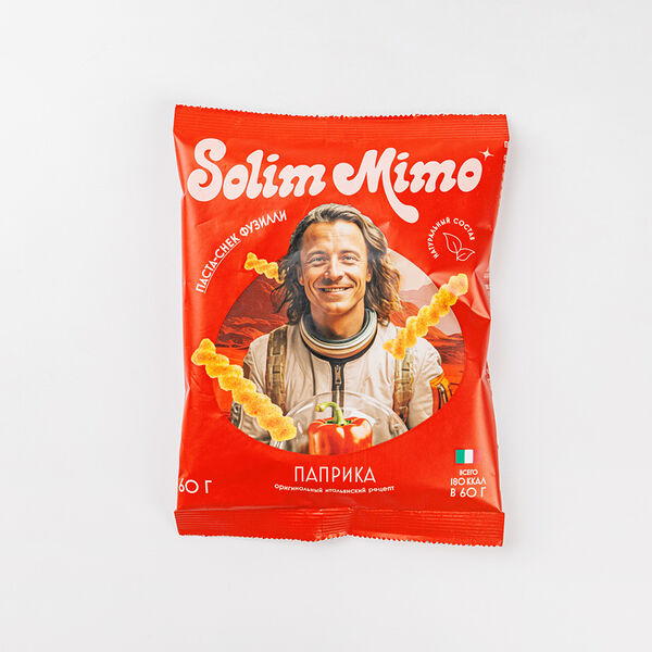 Паста-снек фузилли с паприкой Solim Mimo, 60 г