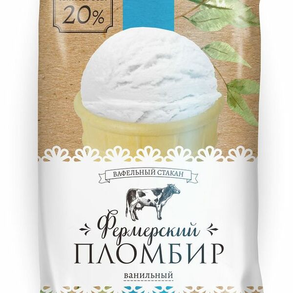 Мороженое Ангария Фермерский пломбир ванильный 20% 100 г