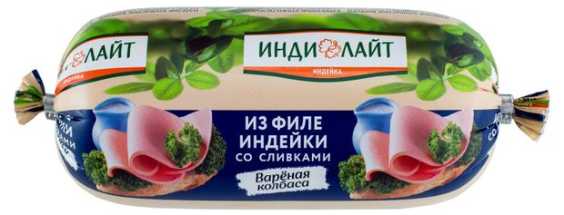 

Колбаса вареная Индилайт из филе индейки со сливками 400 г