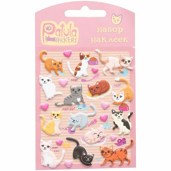 Наклейки Patula Кошки мягкие, в ассортименте