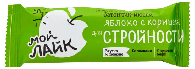 

Батончик Леовит Мой Лайк для стройности яблоко с корицей, 25 г