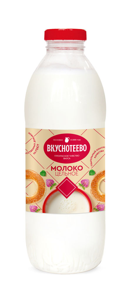 

Молоко Вкуснотеево цельное пастеризованное 3.5-6% 900 мл