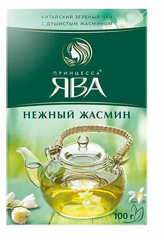 Чай зеленый ПРИНЦЕССА ЯВА Жасмин листовой, 100г