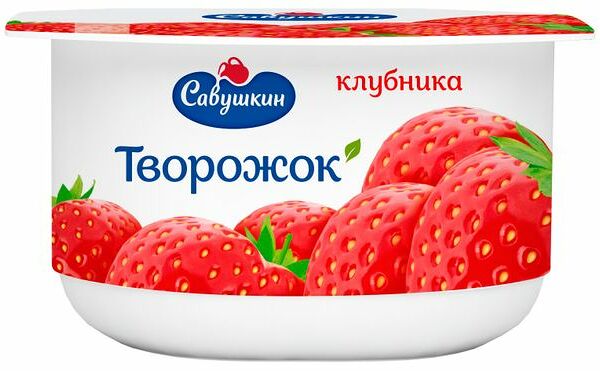 Паста творожная Савушкин клубника 3.5% 120 г