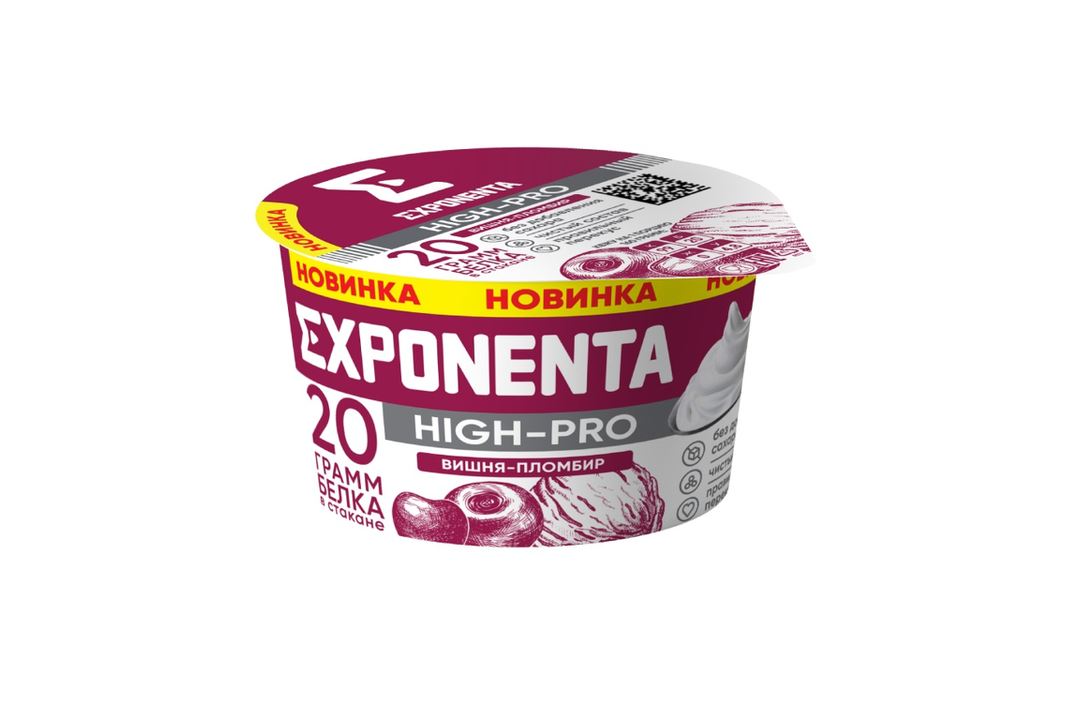 

Йогурт Exponenta High-Pro Вишня-пломбир с повышенным содержанием белка 160 г