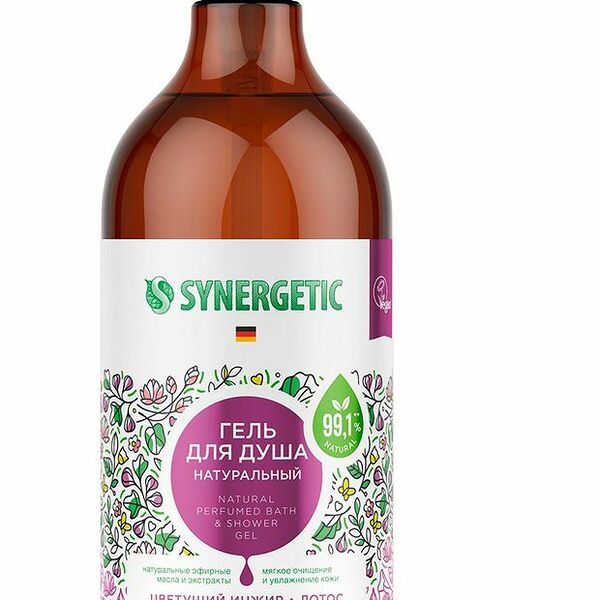 Гель для душа Synergetic Натуральный Цветущий инжир, лотос 750 мл