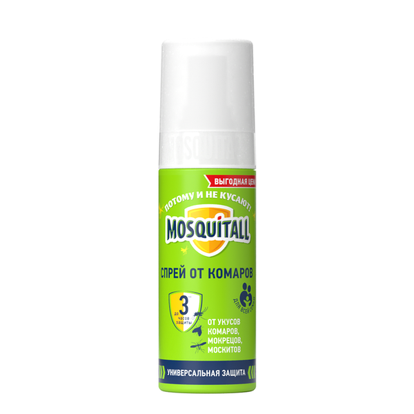 Спрей от комаров Mosquitall Универсальная защита, 100 мл
