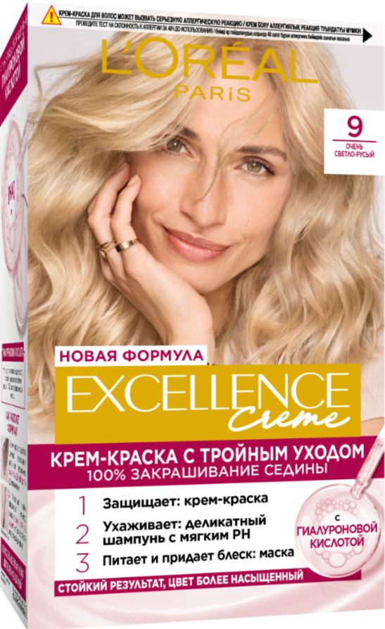 

Краска L’Oreal Excellence Creme 9 Очень светло-русый 192 мл