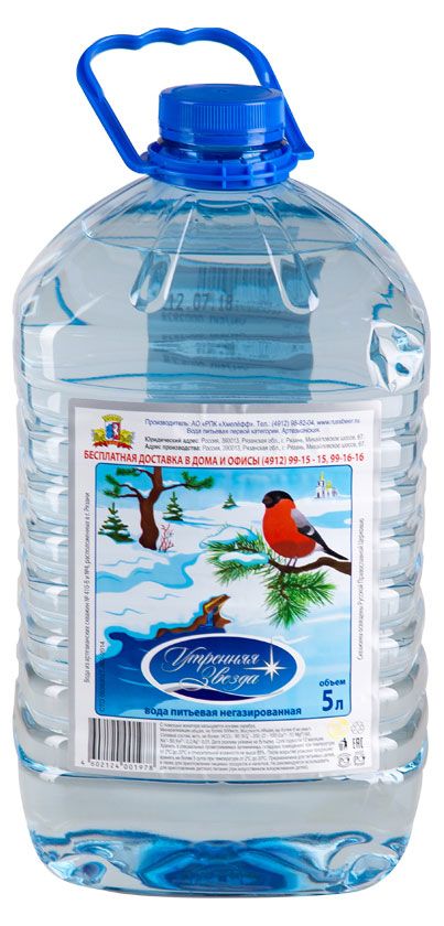 

Вода питьевая Утренняя звезда негазированная артезианская 5 л