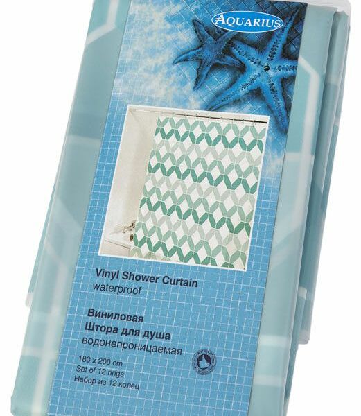 Штора для ванны Aquarius Peva Havana голубой, 180х200 см