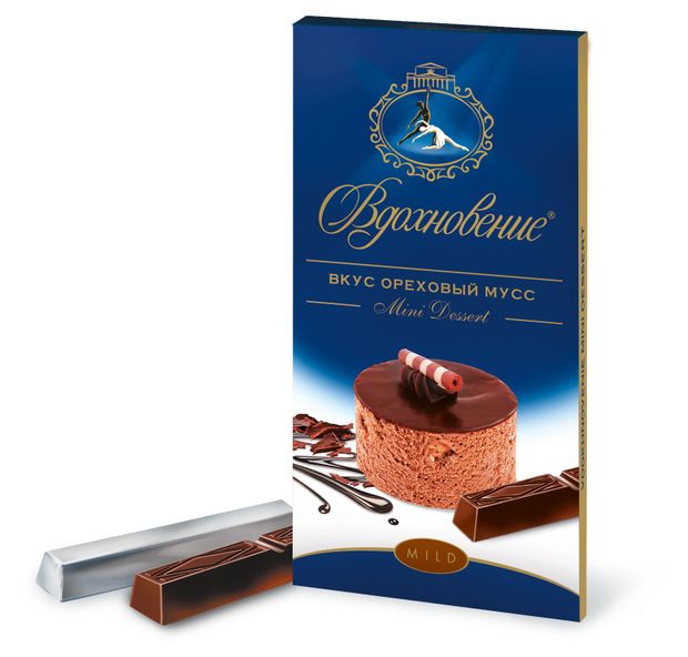

Шоколад Вдохновение Mini Dessert тёмный со вкусом десерта ореховый мусс, порционный 100 г