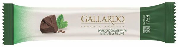 Шоколад Gallardo горький с начинкой со вкусом мяты 25 г