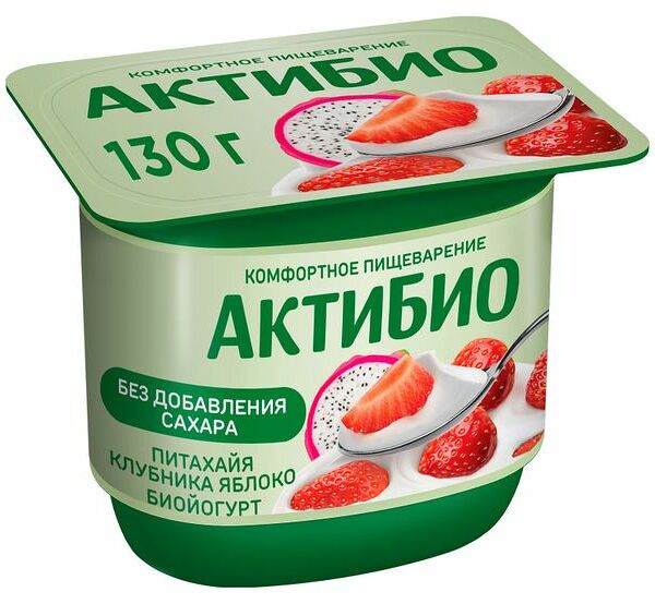 Биойогурт Актибио клубника яблоко питахайя 2.9%