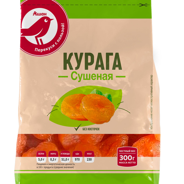 Курага АШАН Красная птица сушеная