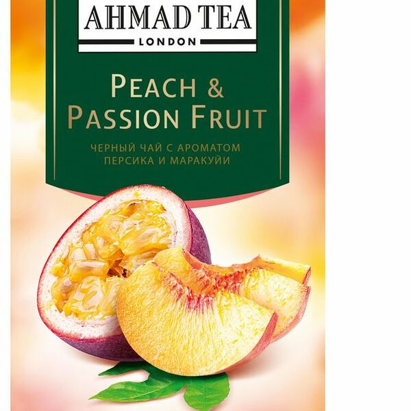 Чай черный Ahmad Tea Персик, маракуйя, 25 пакетиков x 1,5г