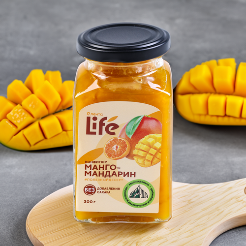 

Конфитюр Лента Life Манго-мандарин, без сахара 300 г
