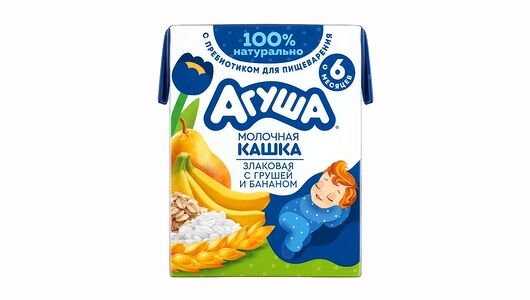 Каша жидкая Молочная Злаковая  Агуша Засыпай-ка Груша-Банан 200мл с 6 месяцев