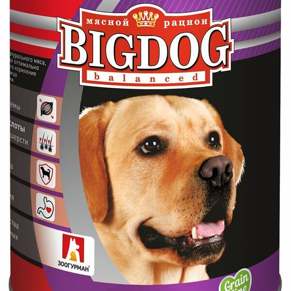 Корм консервированный для собак ЗООГУРМАН Big Dog Телятина с овощами