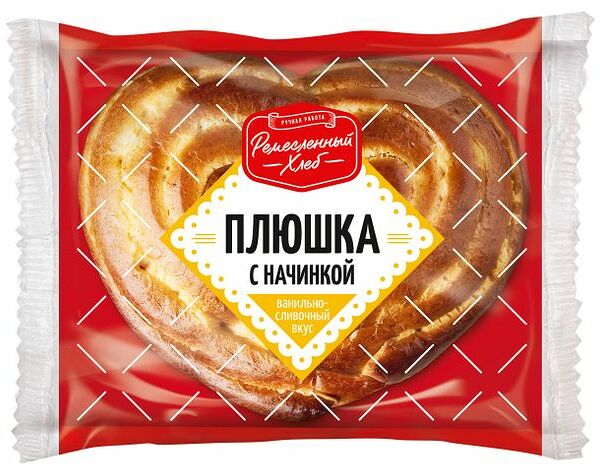 Плюшка Ремесленный Хлеб с начинкой с ванильно-сливочным вкусом, 130г