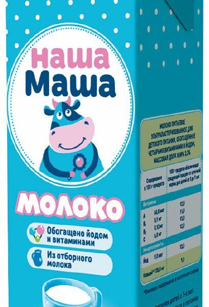 Молоко Наша Маша 3.2%, 0.95 л