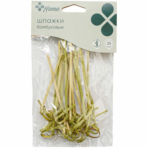 Набор шпажек Узелок бамбуковых 10 см Маркет Home 25 шт