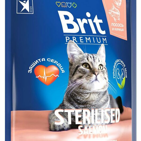Корм Brit Premium Cat Sterilized Salmon & Chicken с лососем и курицей для стерилизованных кошек 2 кг