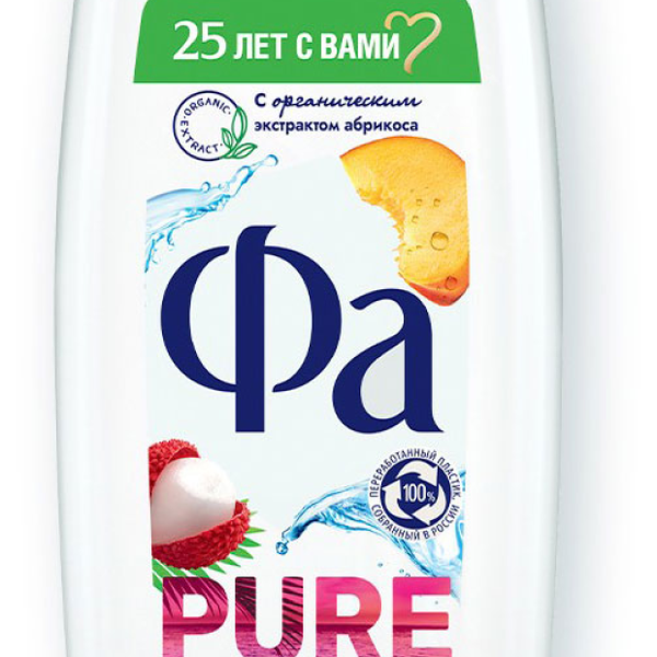 Гель Fa для душа Pure Organic Абрикос, 250мл