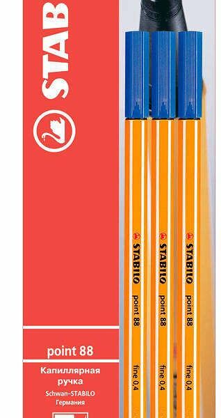 Набор ручек капиллярных Stabilo Point 88, 3 цвета
