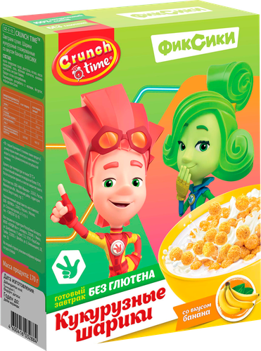 

Шарики кукурузные Crunch Time Фиксики 170 г дизайн упаковки в ассортименте