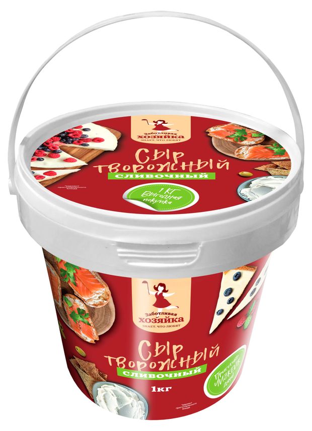 

Сыр творожный Заботливая хозяйка Сливочный 60%, без змж, 1 кг