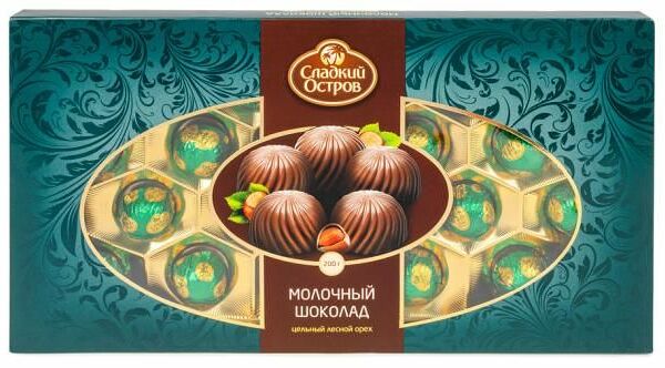 Конфеты DOLCE ALBERO из молочного шоколада с цельным лесным орехом