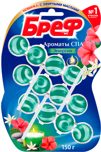 Туалетный блок Бреф Ароматы Спа Энергия 3 шт 150 г