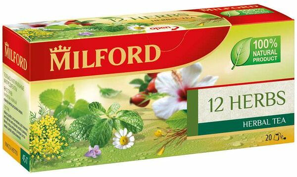 Чайный напиток красный Milford 12 herbs в пакетиках 45 г