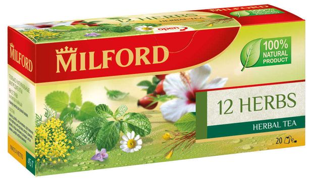 

Чайный напиток красный Milford 12 herbs в пакетиках 45 г