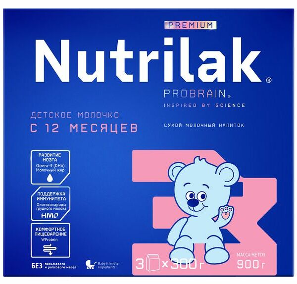 Напиток молочный NUTRILAK Premium 3 с 12 месяцев 900 г