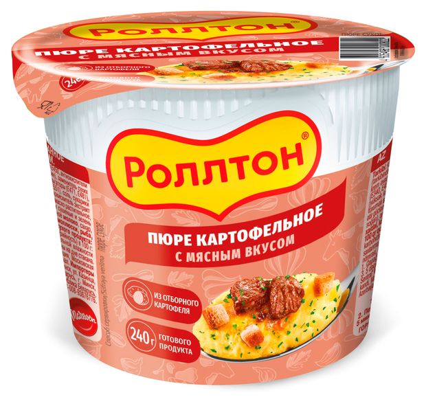 

Картофельное пюре Роллтон быстрого приготовления мясное 40 г