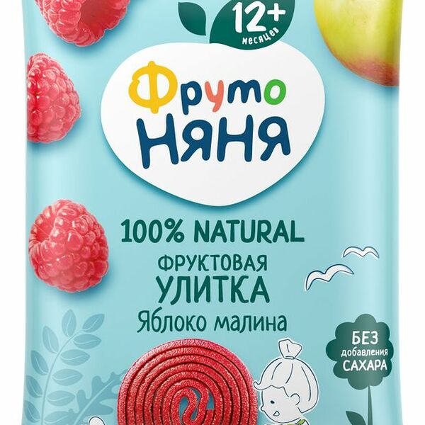 Кусочки ФрутоНяня Фруктовая улитка яблочно-малиновые улитки 15 г