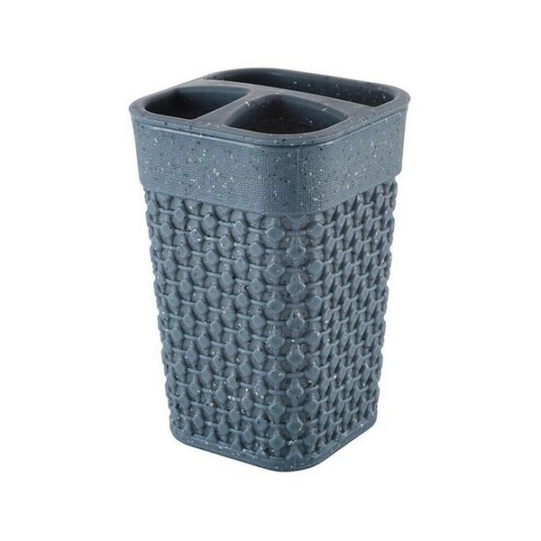 Подставка д/зубных щеток Plast Team Stone 74х74х113мм темный камень