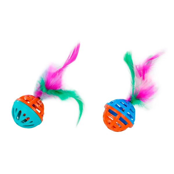 Игрушка для кошек Погремушка с бубенчиком и пером (2шт)