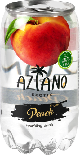 

Напиток Aziano Peach fruit sparkling drink со вкусом персика газированный, 0.35 л